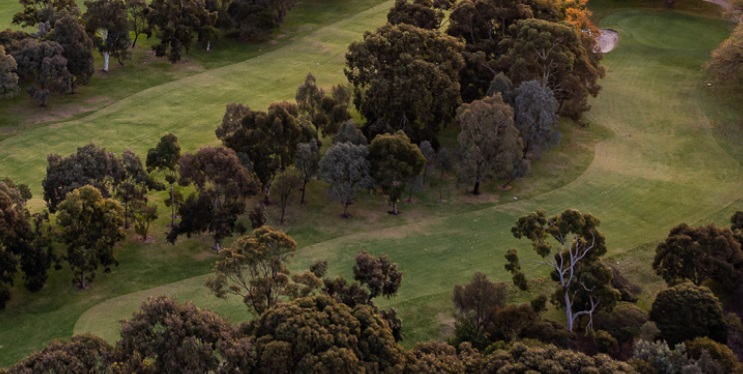 royal park golf course aerial shot of hole 3